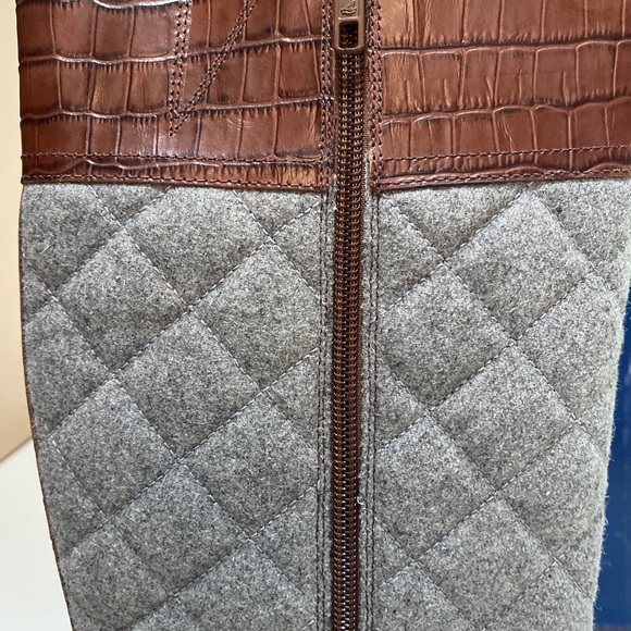 Sperry Topsliders Gray Diamond Quilted Brown Leather Boots Size 8 very classy - Picture 8 of 14